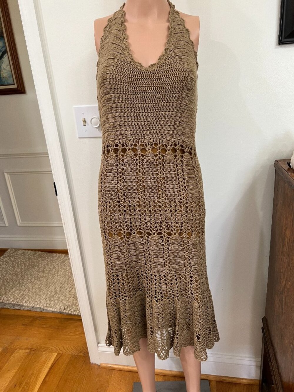 Stunning crocheted Sundance Catalog dress NWOT XS